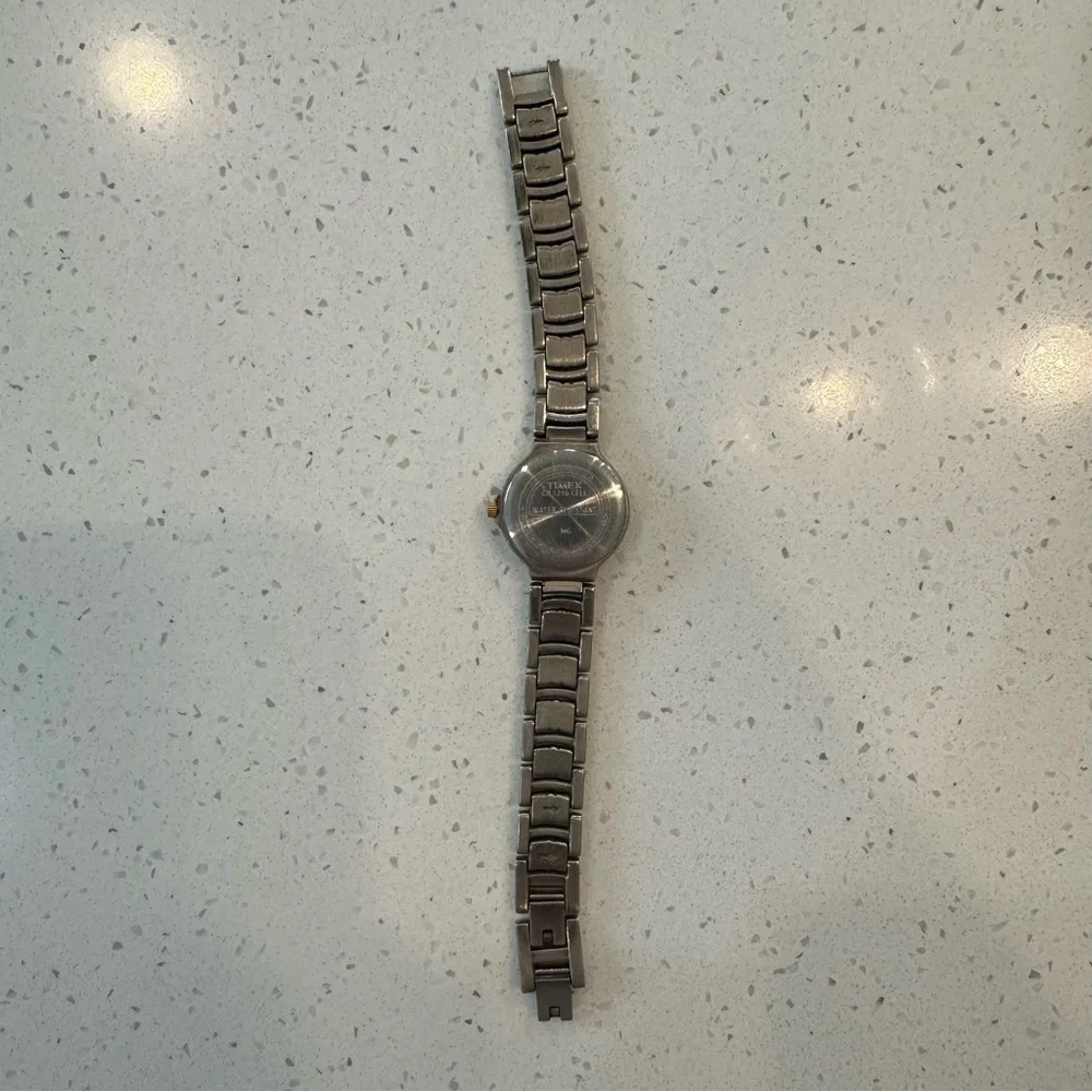 Timex Carriage Indiglo Water Resistant Silver Watch with White Face